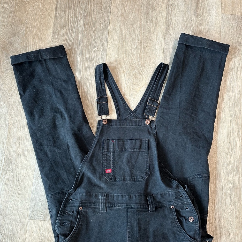 Black Denim Overalls